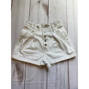 Abercrombie & Fitch Shorts Womens Size 25/0 White Pleated Natural Rise Pull On